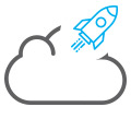 rocket in cloud icon