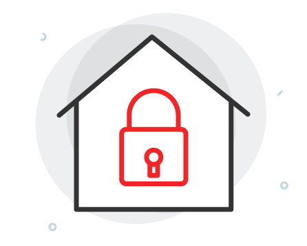house with lock icon