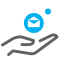 email with hand icon